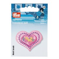 Applikation Herz klein rose/pink