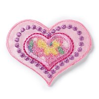 Applikation Herz klein rose/pink