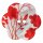 Knopf 2-Loch, Blume Perlmutt 34mm, rot/silber