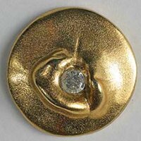 400045 Strassknopf, gold, Größe 20, Dill