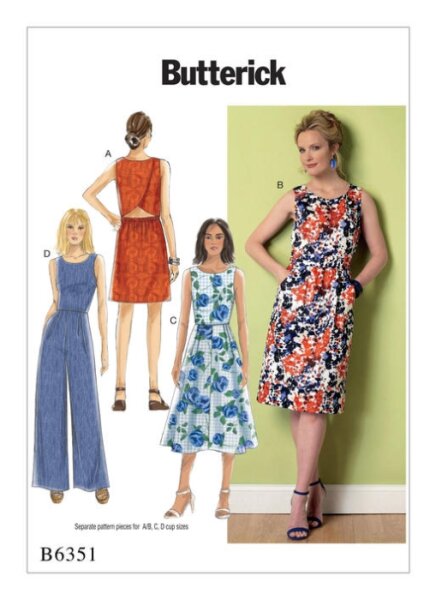 B6351 Damen Kleid Overall, Butterick