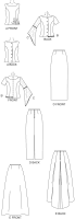 Butterick B3756 Top, Rock Schnittmuster OFP