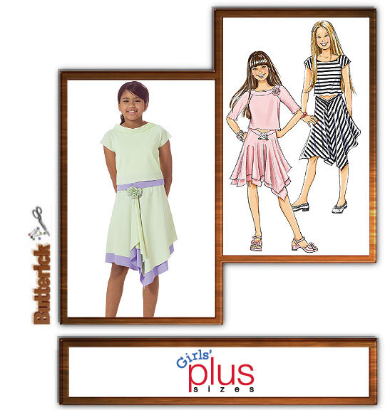 Butterick B4546 Plus Top und Rock, Schnittmuster OFP