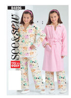 Butterick B4896 Mädchen Robe, Gürtel, Top und...