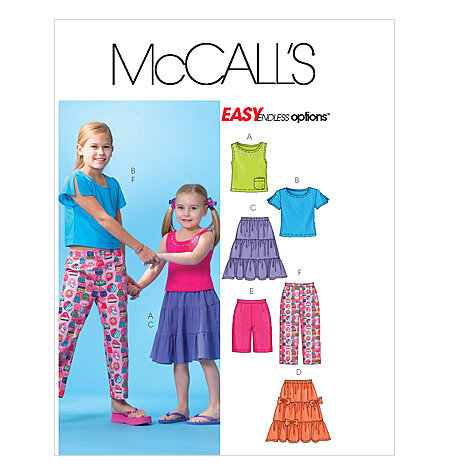 McCall M4816 OFP SMädchenS Tops, Röcke, Shorts und Capri H OFP