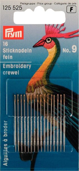 Crewelnadeln ST 9 0,60 x 35 mm silberfarbig