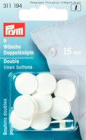 Wäsche-Doppelknöpfe KST 24 15 mm weiß
