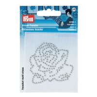Strass-Transfer Rose silber metall