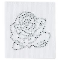 Strass-Transfer Rose silber metall