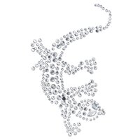 Strass-Transfer Echse silber