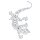 Strass-Transfer Echse silber