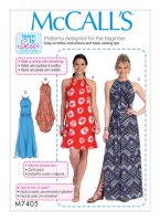M7405 Damen Gürtel Kleid, McCalls