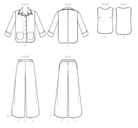 V9217 Damen Top Hose Trägertop Jackett, Vogue
