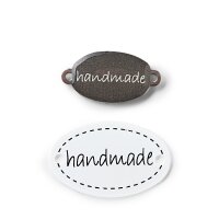 Pins handmade zum Annähen anthrazit & weiß