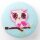 Knopf überzogen Eule 30 mm rosa / mint