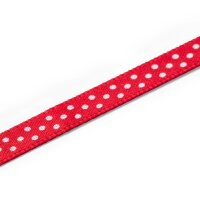 Satinband gepunktet 6 mm rot / weiß