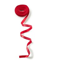 Satinband gepunktet 6 mm rot / weiß