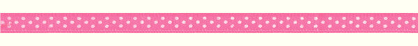 Satinband gepunktet 6 mm pink / weiß