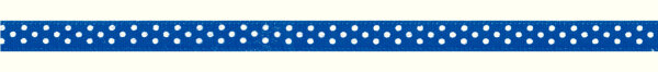 Satinband gepunktet 6 mm royal / weiß