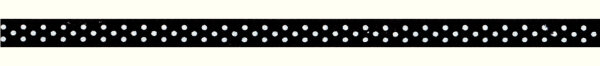 Satinband gepunktet 6 mm schwarz / weiß