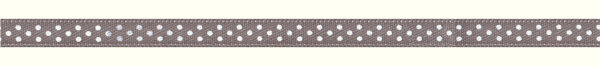 Satinband gepunktet 6 mm grau / weiß