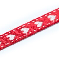 Borte mit Herz 10 mm rot / weiß