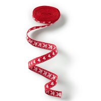Borte mit Herz 10 mm rot / weiß