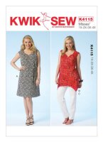 Damen Hose Tunika Gürtel Kleid, KwikSew K4115