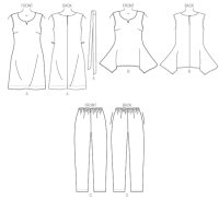 Damen Hose Tunika Gürtel Kleid, KwikSew K4115