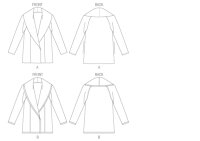 Jackett Damen Kragen Schal, KwikSew K4030