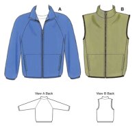 Herren Kragen Jacke Weste, KwikSew K3638