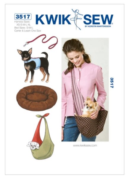 Hunde Trage Geschirr Kissen Shirt, KwikSew K3517