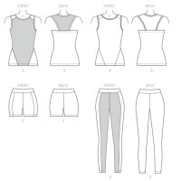 Damen Leggings Shorts Top, KwikSew K4163
