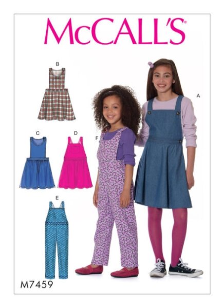 M7459 Mädchen Trägerkleid Overall, McCalls