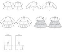 M7458 Leggings Kleid Kleinkind Top, McCalls