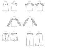 M7379 Kinder Top Hose Shorts Trägertop, McCalls