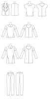 B6388 Damen Hose Kragen Top Kleid Weste, Butterick