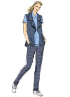 B6388 Damen Hose Kragen Top Kleid Weste, Butterick