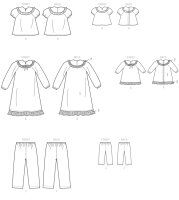 K0227 Top Mädchen Hose Puppe Kleid, KwikSew