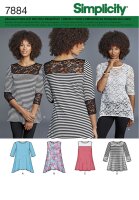 S7884, S8016  Tops mit Spitzenvariationen, Simplicity