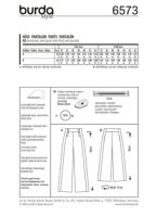 6573 Hose, großzügige Beinweite, Culottes, Burda