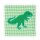 Applikation Dino auf grünem Stoff