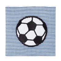 Applikation Fußball auf blauem/weißem Stoff