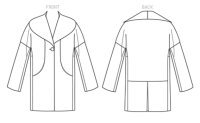 B6423 Damen Mantel Kragen Schal, Butterick