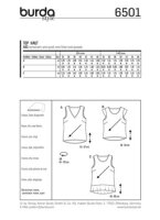 6501 Top, V-Ausschnitt, Saumvolant, Burda