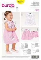 9357 Kleid, Höschen, Bubikragen, Knopfverschluss, Burda