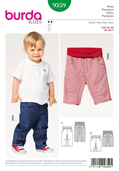 9359 Hose, Hüftpassentaschen, Elastikb, Burda