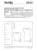 6540 Top, Kleid, ärmellos, Burda