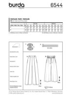 6544 Hose, großzügige Beinweite, Burda