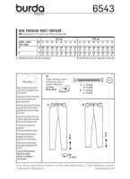 6543 Schmale Hose, Jeans, Burda